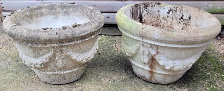 Pair of stone planters 