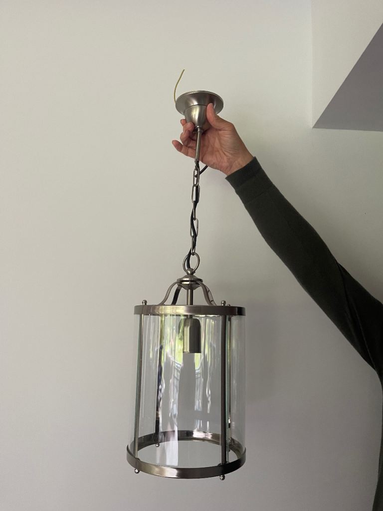 Silver & glass ceiling light/chandelier