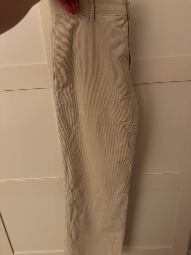 White corduroy trousers: New & Unworn 