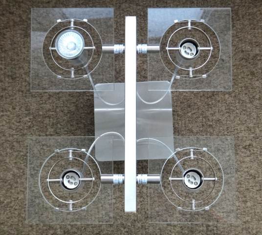 IKEA FUGA T0428 Chrome & Glass Ceiling FOUR SPOT light – Excellent