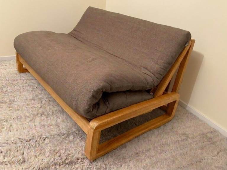 Futon Company loop boasts gently sloping sides high rectangular back sofa double bed frame mattress
