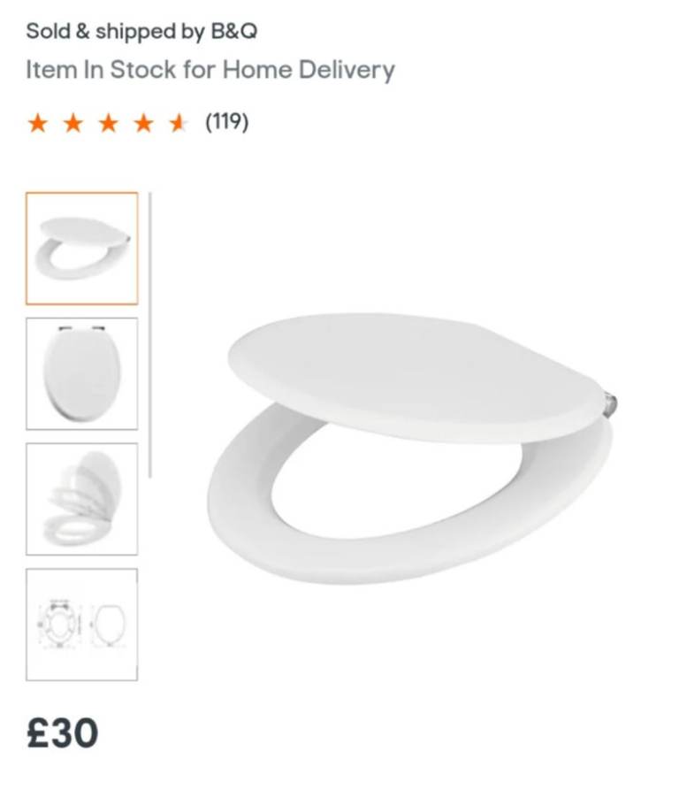Unused White Toilet Seat