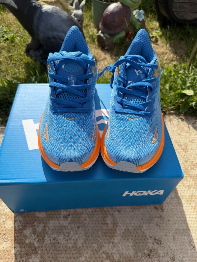 Hoka Clifton 9 Running Shoes UK 5.5 - Blue/Orange