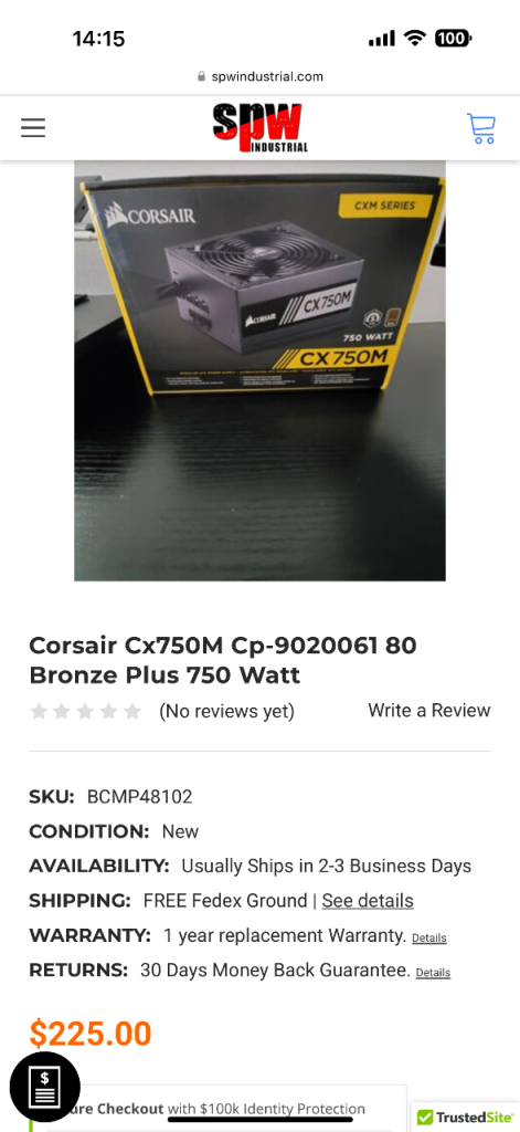 Corsair CX750M psu