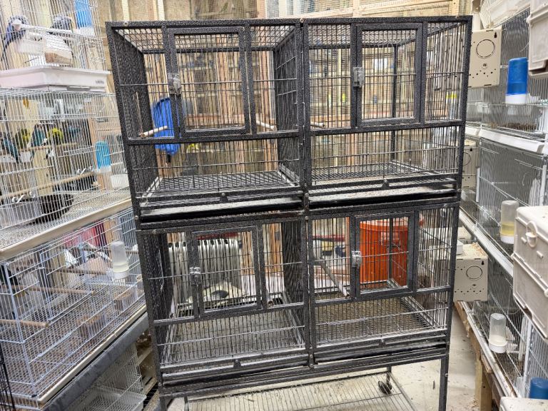 Bird cage double cage with stand 