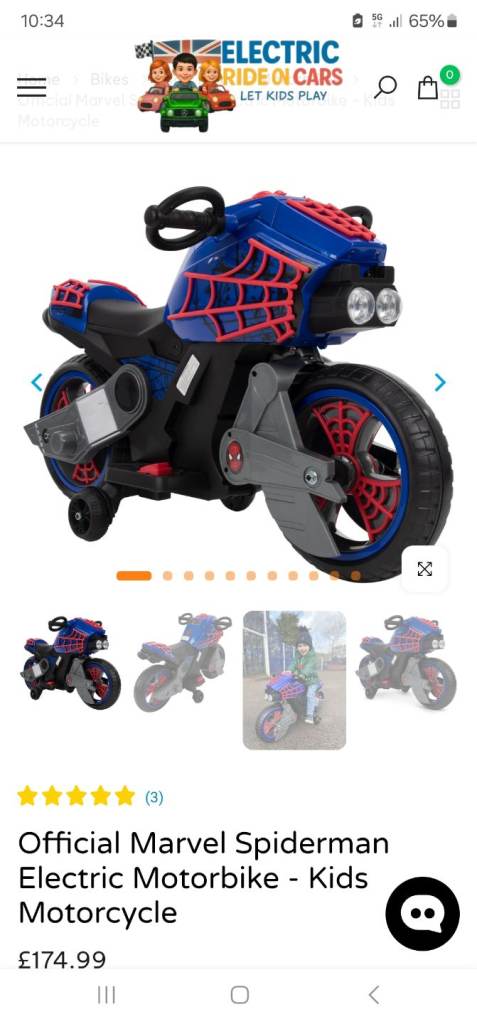 Spiderman electric motorbike