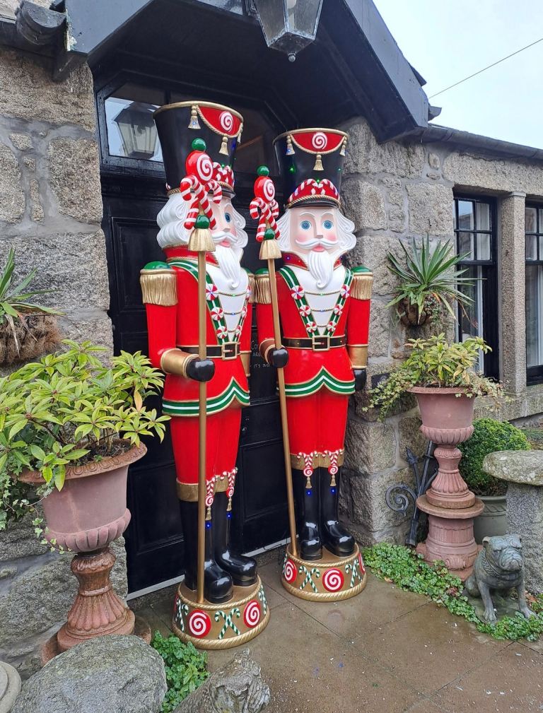 Giant Christmas Nutcracker Eight Foot!!  Pre-Lit Resin Candy Cane Nut Cracker