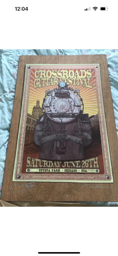Eric Clapton Crossroads Guitar Festival 2010 Ron Donovan signed Birchwood poster