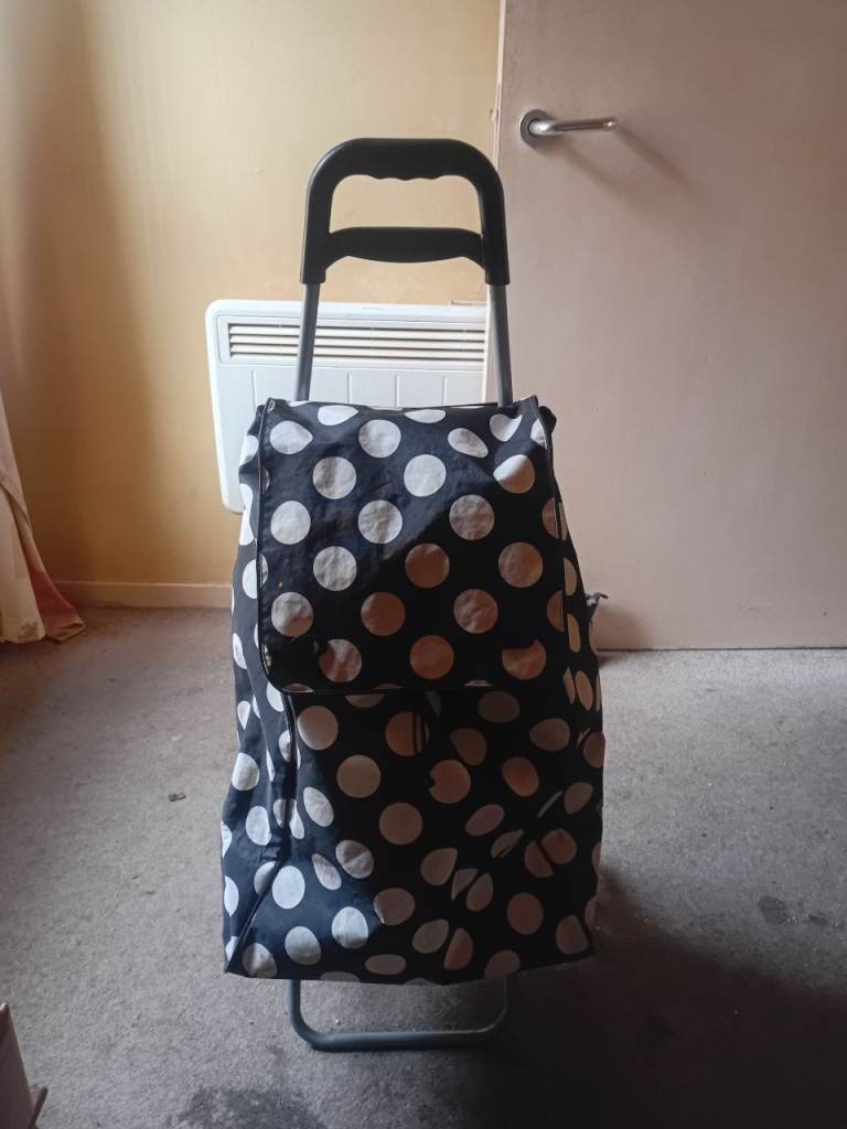 Black and White Polka Dot Shopping Trolley Bag
