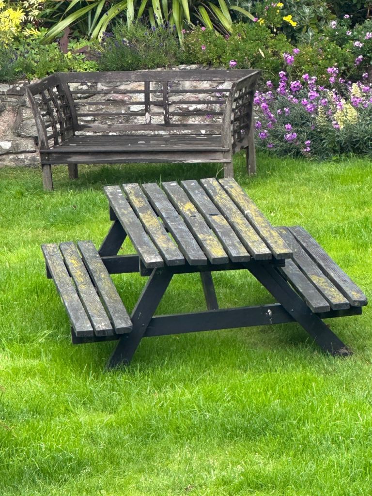 Old picnic bench