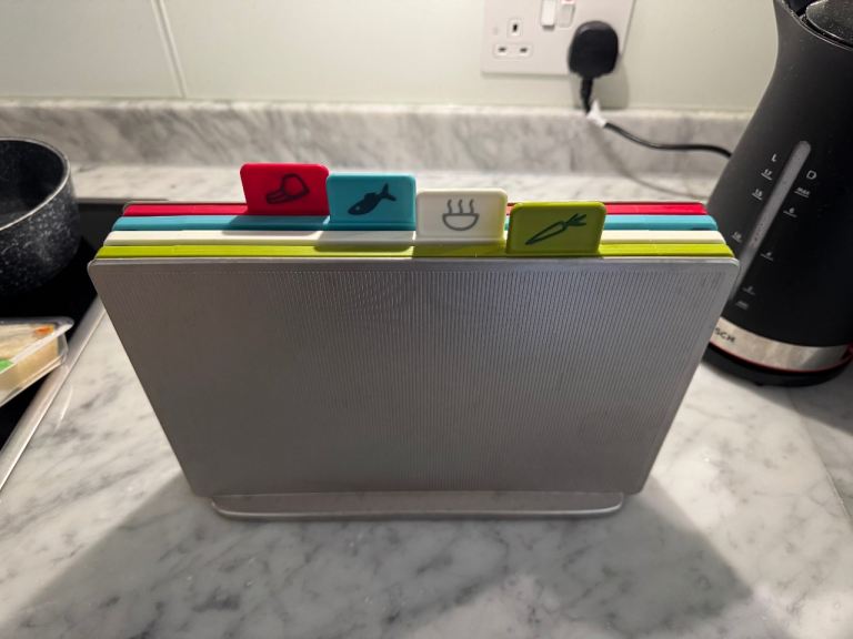 Joseph Joseph Index Chopping Board, Regular, Plastic- Silver, Set of 4