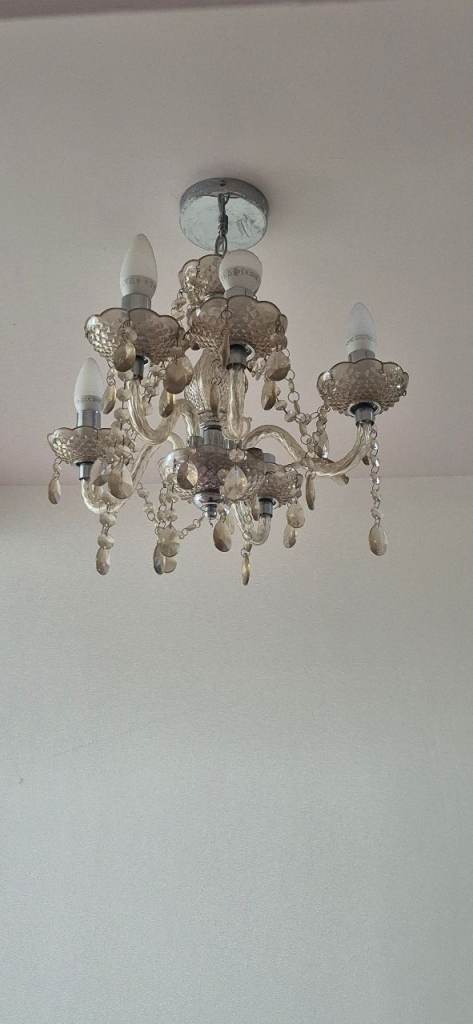 REDUCED Gold Chandelier with Droplets – Good Condition