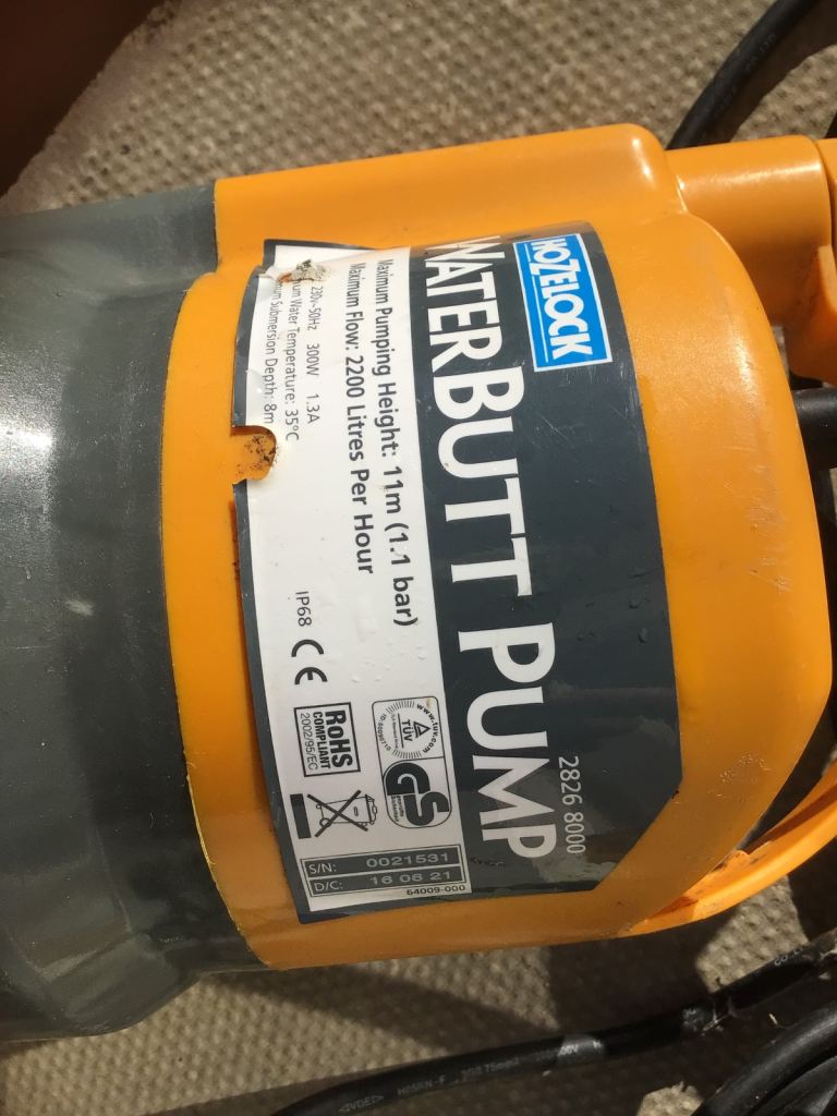 Hozelock submersible water butt pu