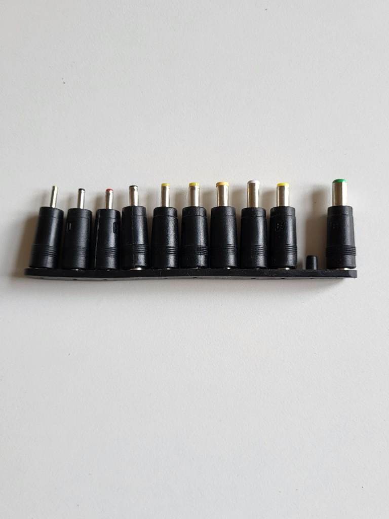 Universal DC Power Adapter Plug Tips – Set of 10 (One Missing)