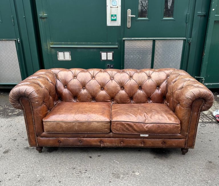 SUPERB RARE Original Leather Chesterfield Sofa for Sale