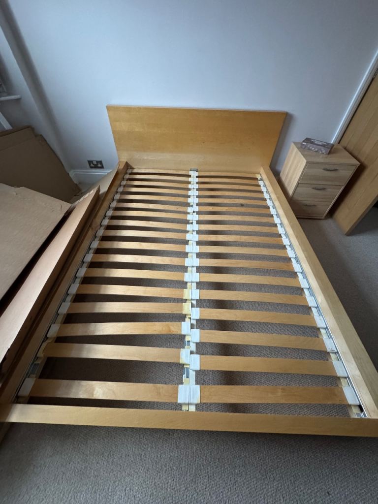 Wooden double bed frame