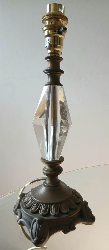 Vintage Laura Ashley Brass And Glass Lamp Base 