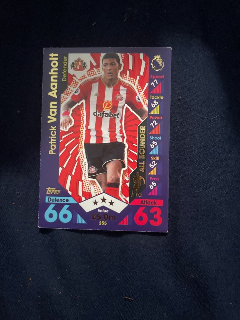 Topps Match Attax Patrick Van Aanholt Sunderland Football Card