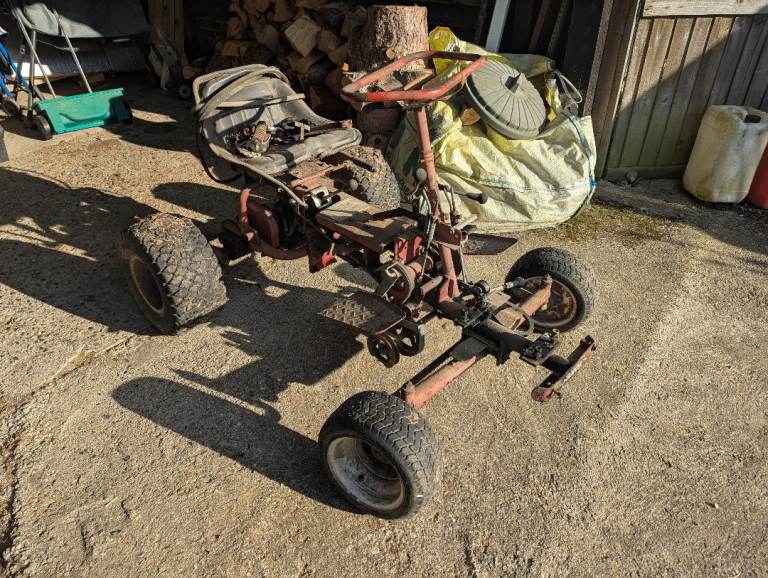 Saxon triple ride on mower rolling chassis, soap box, off road buggy parts ?