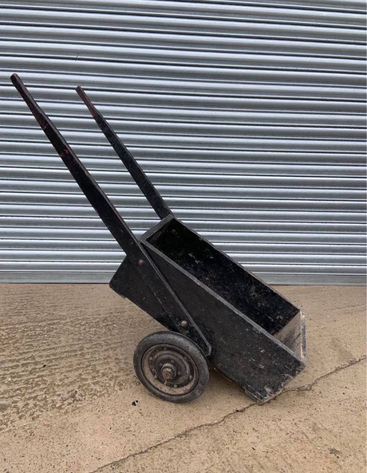 vintage handmade wooden trolley cart