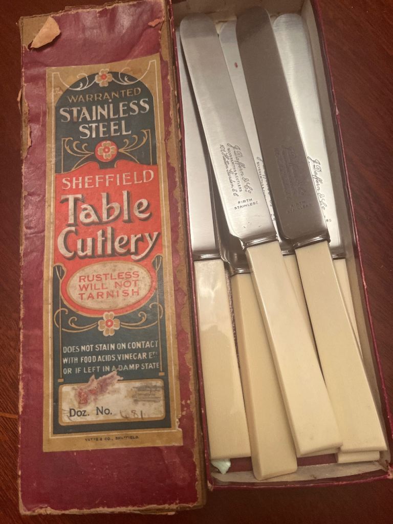 Vintage Sheffield Stainless Steel Table Cutlery Set
