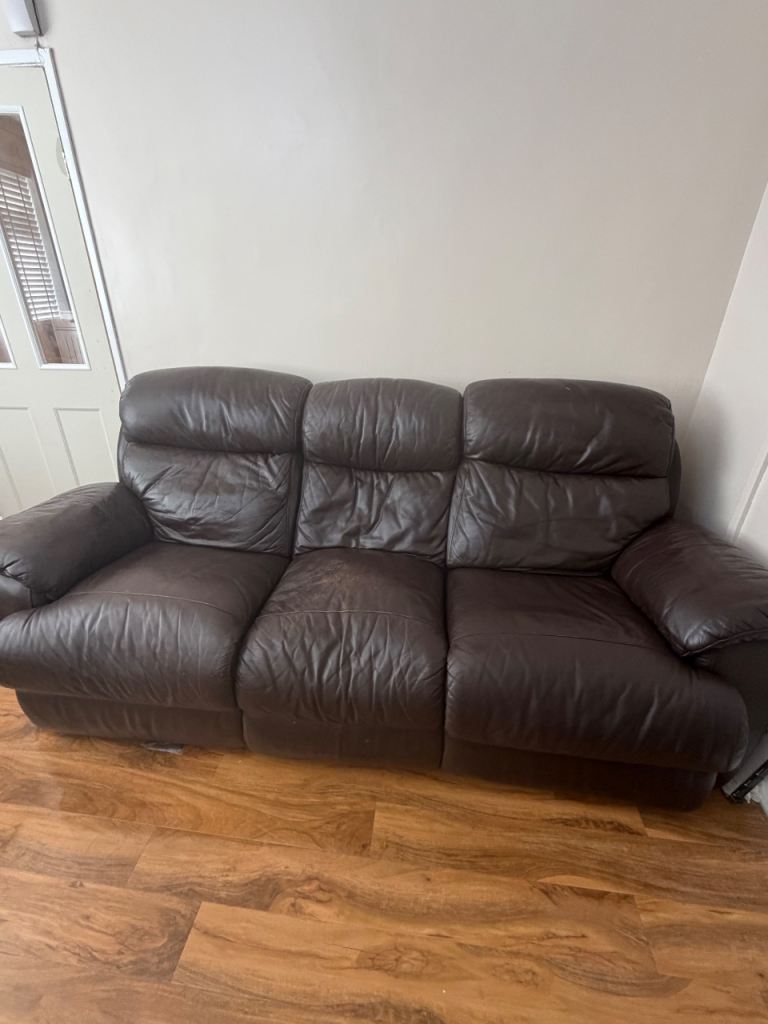 2 Three seater sofa , 1 manual recliner 