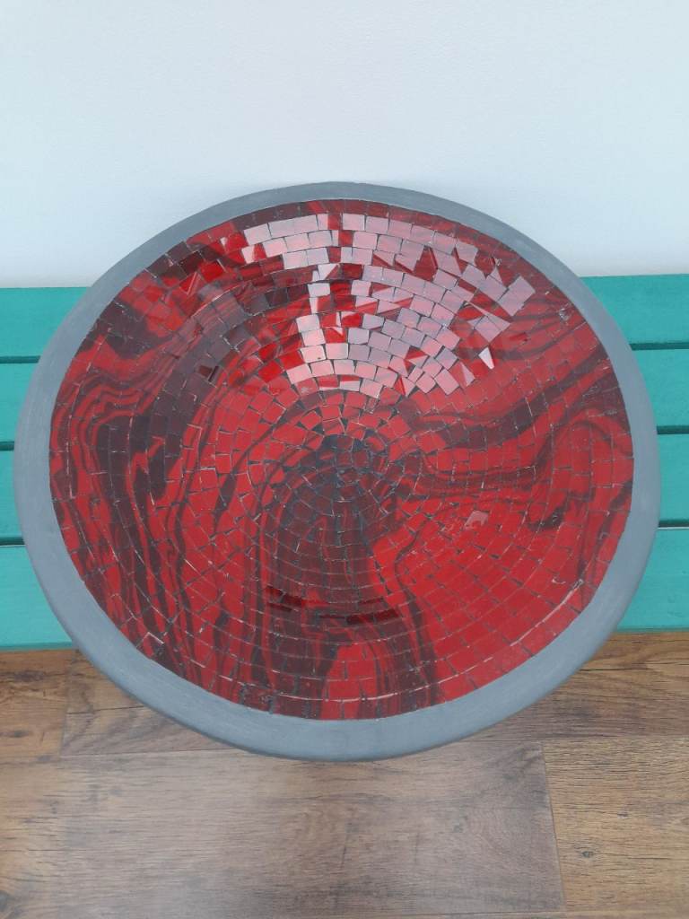 Large mosaic ceramic bowl. 