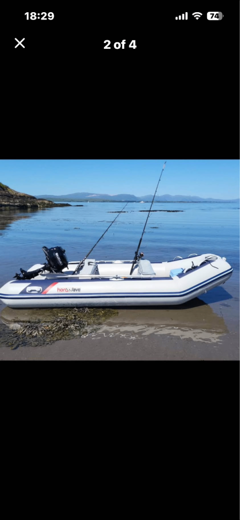 Honwave 38T SiB Inflatable Dinghy - Grey, Like New Condition