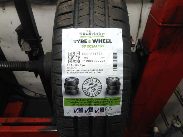 185 65 R15 88h Sunwide Rs-Zero 5mm Partworn Pressure Tested Tyre