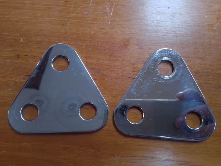 Pair of backstay triangles, 316 stainless steel, unused, for yacht rigging, boat