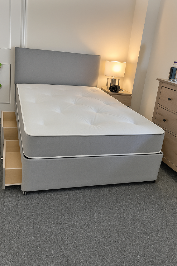 Christmas Sales Offer – Affordable Divan Bed with Storage and Soft Mattress for Cozy Bedrooms
