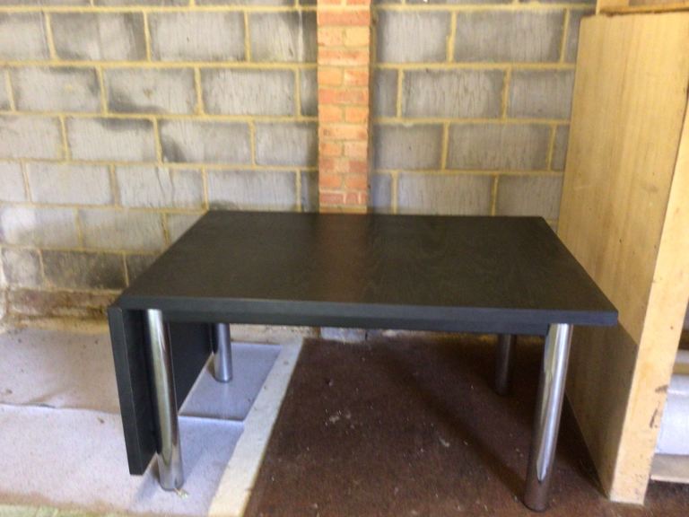 Marcel Breuer drop leaf extending Black Ash Dining Table circa 1970’s.