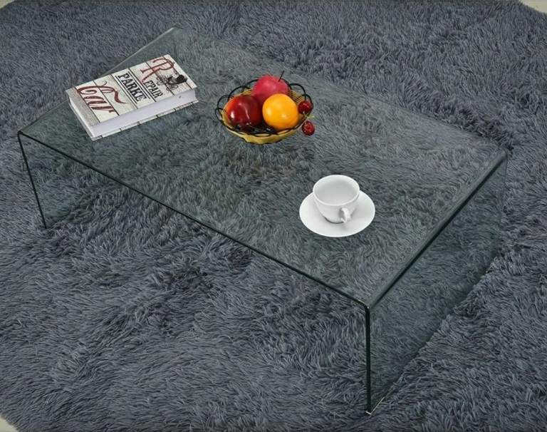 PALDIN Modlass Coffee Table, Stylish Low Living Room Table, Minimalist 10mm Tempered Glass 