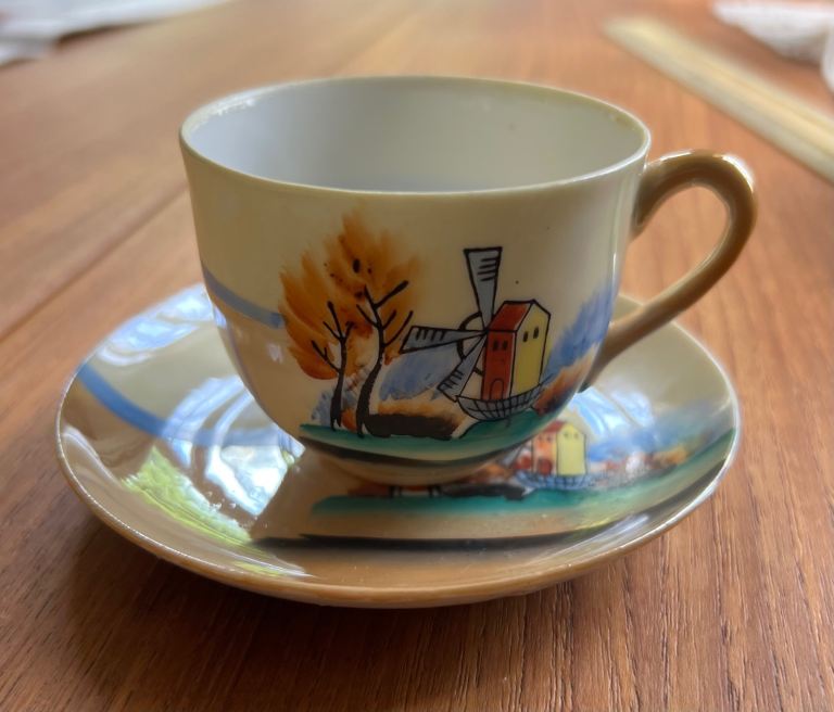 Windmill dainty teacup and saucer 