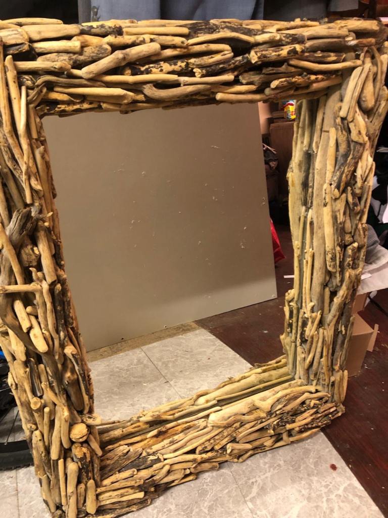 Large driftwood mirror