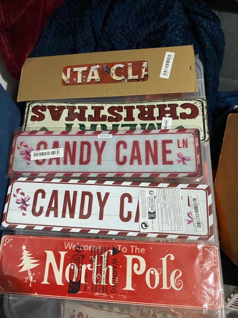 image for A huge bundle of baubles candy grinch flowers bows signs lights garlands etc 