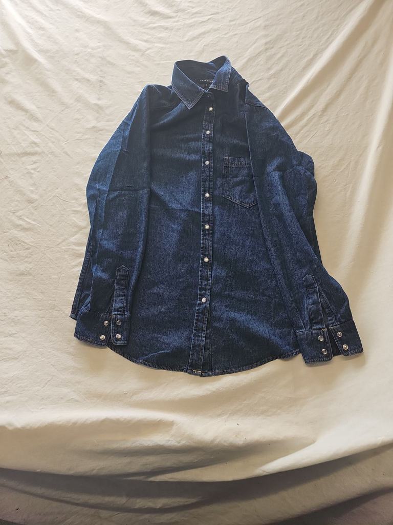 Peacocks Women's Indigo Blue Western Denim Shirt Size 8  376