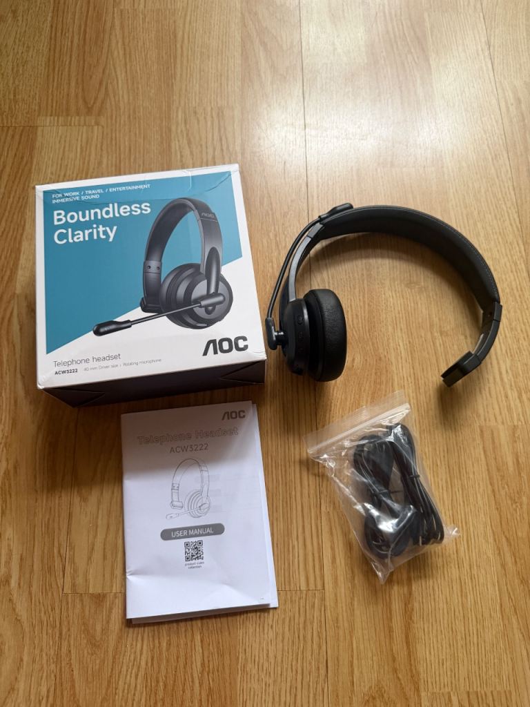 AOC Wireless Bluetooth Headset 40mm Driver