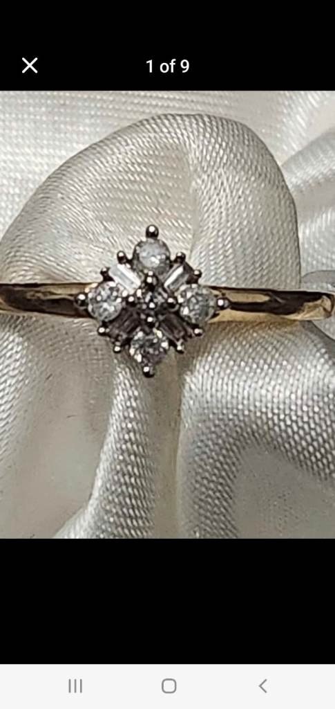 9ct Gold Natural 9 Diamond Ring Size Q Brand new Last 1 left