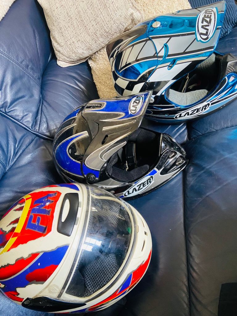 Various motorbike helmets for sale.