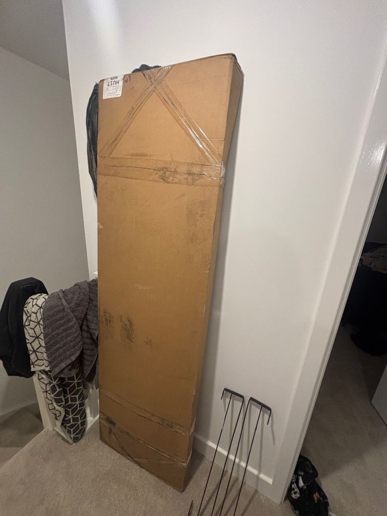 Free - White single wardrobe with mirror unopened 