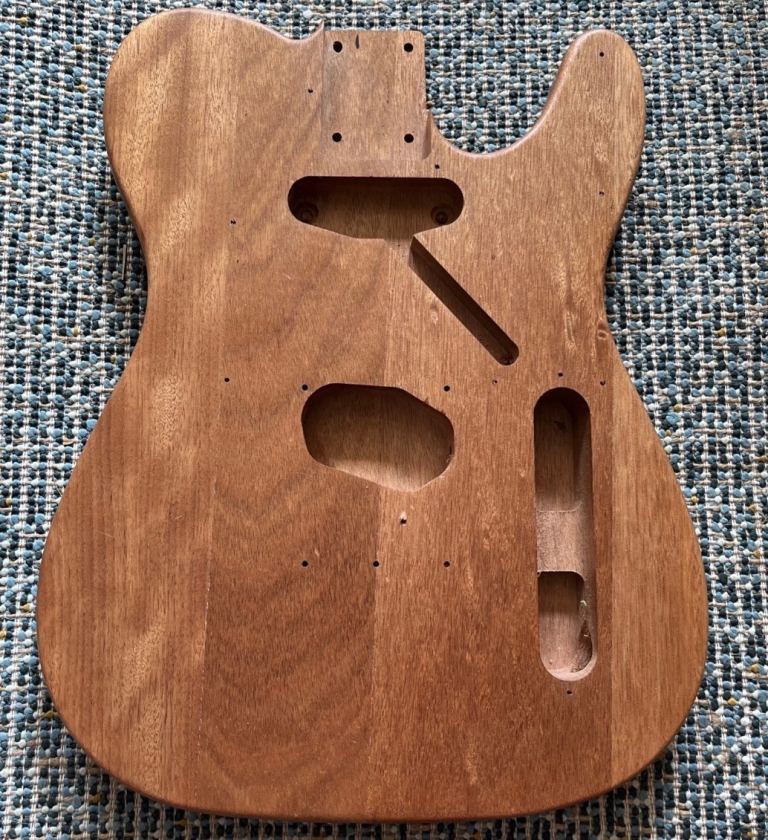 3 piece unfurnished Telecaster body of a guitar. 