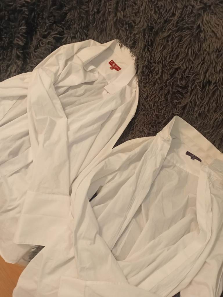 Two White Button-Up Shirts – Good Condition