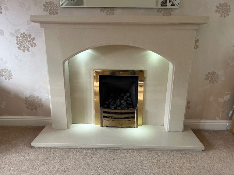 Beige Micromarble Fireplace