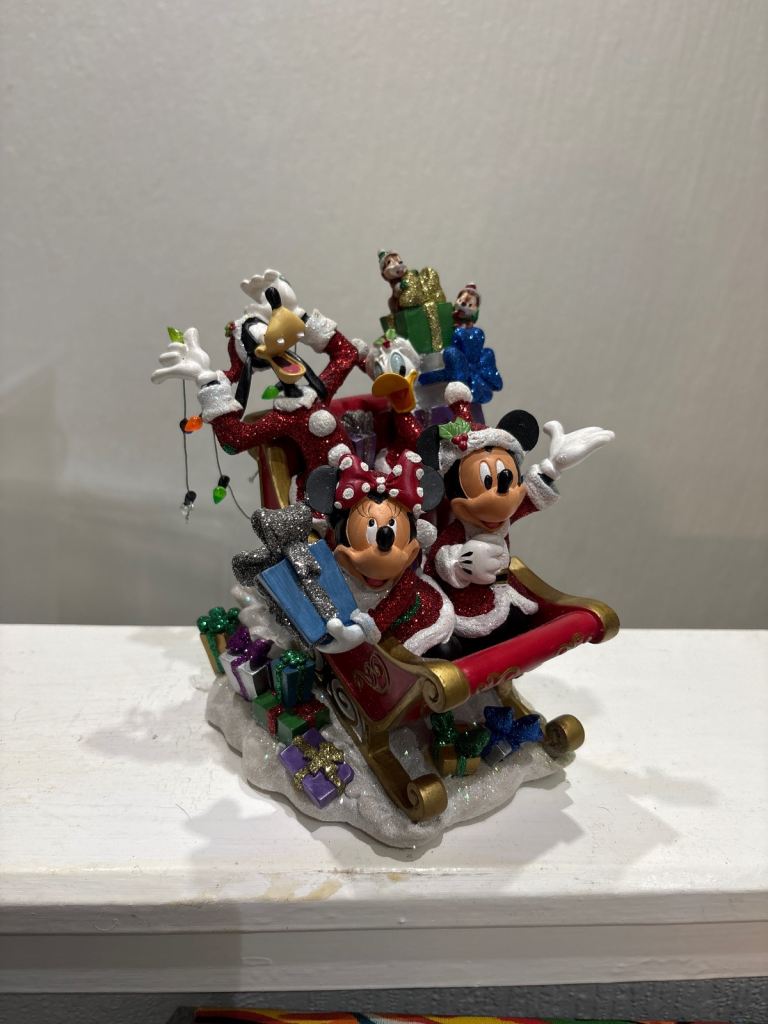 Disney Christmas Sleigh Decoration with Mickey, Minnie, Goofy, Donald