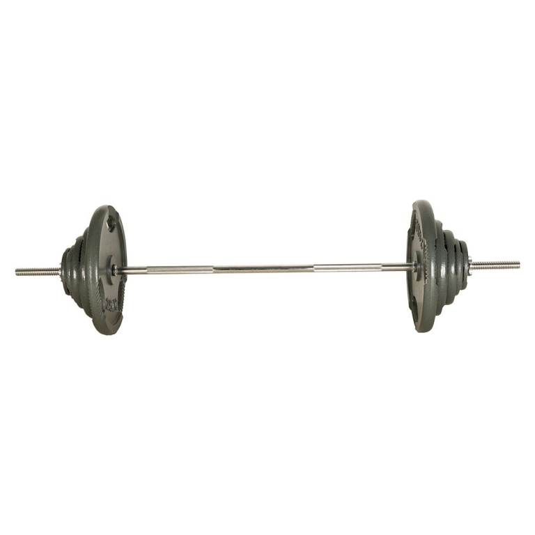 image for 84KG Standard Bundle | 77.5kg 1&quot; Tri Grip Cast Iron Weight Plates & 5ft Bar Set