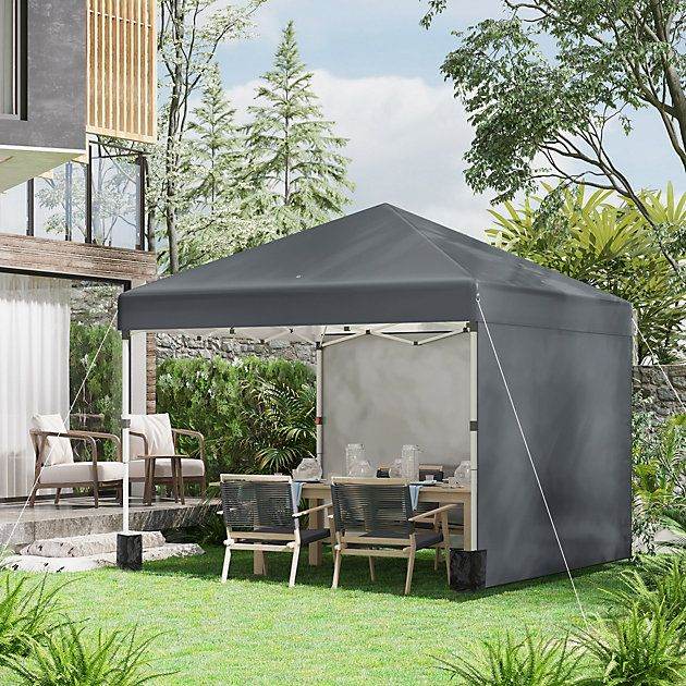 Grey Pop-Up Gazebo with Sides – Good Condition