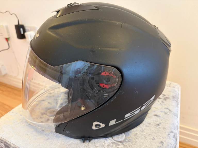 LS2 Open-Face Motorbike Helmet Black