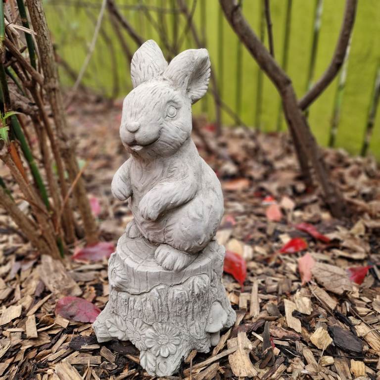 Rabbit On Log stone statue,garden ornament