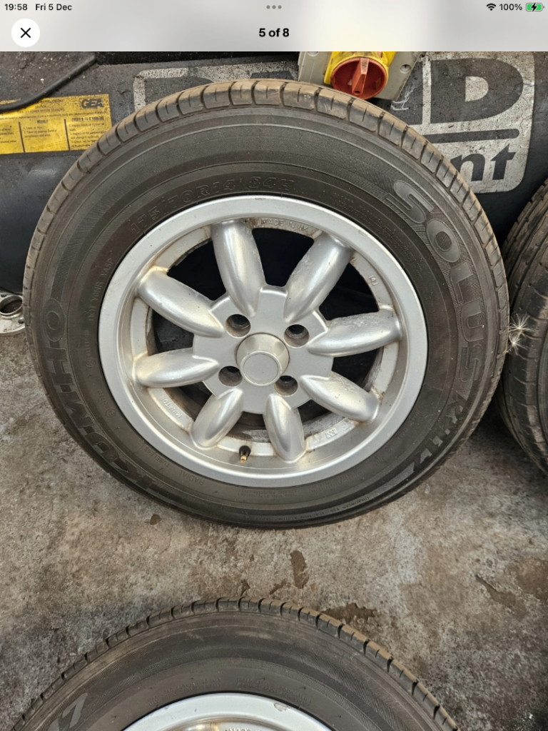 Morris Minor Minilight wheels ,classic ,imp,ford,race,rally,garage 